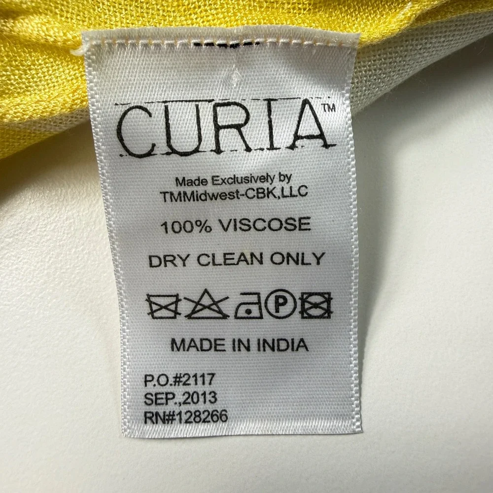 Curia Womens Scarf White Green Yellow Tree Print Sheer Viscose Boho‎ Cottagecore